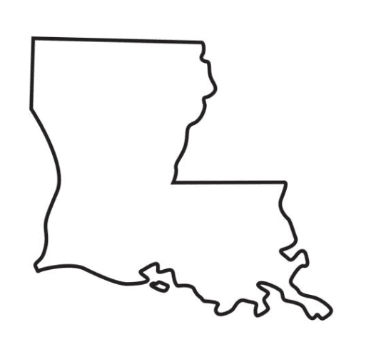 Outline map of Louisiana